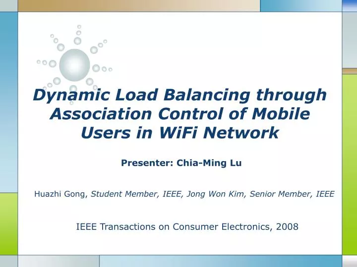 dynamic load balancing through association control of mobile users in wifi network
