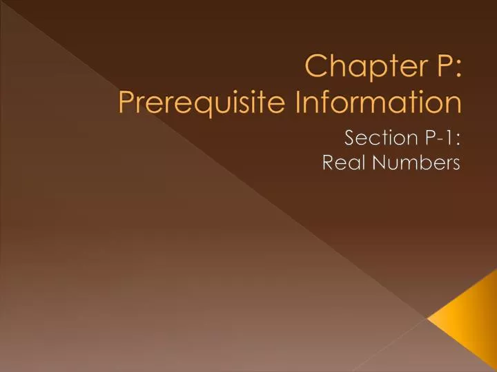 chapter p prerequisite information