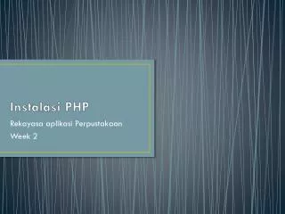 instalasi php