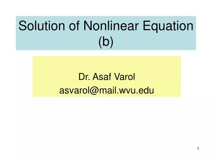 solution of nonlinear equation b