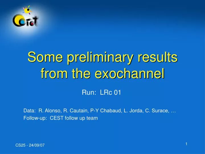 some preliminary results from the exochannel