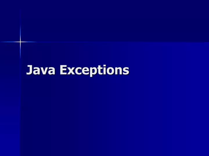 java exceptions