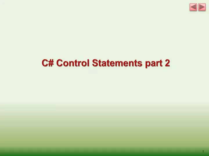 c control statements part 2