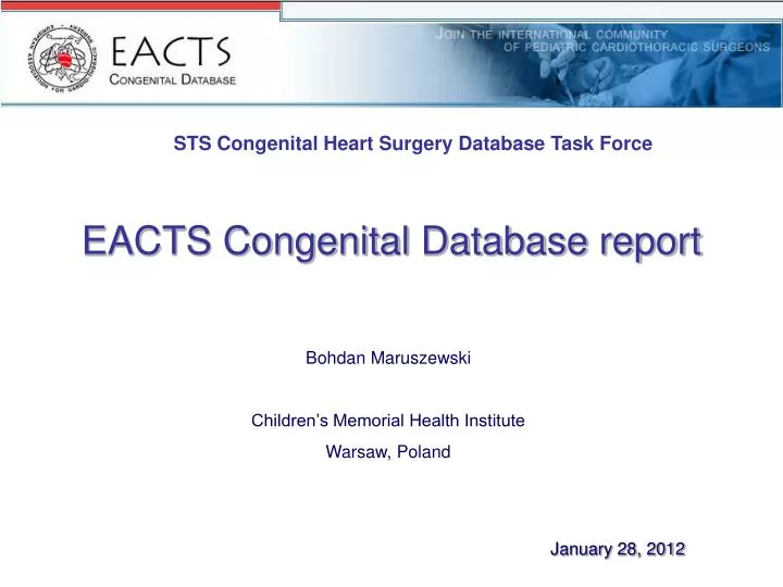 eacts congenital database report