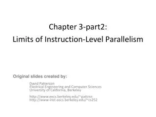 Chapter 3-part2: Limits of Instruction-Level Parallelism
