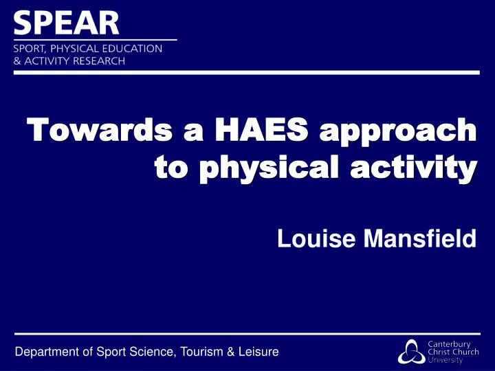towards a haes approach to physical activity