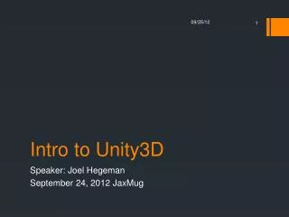 Intro to Unity3D