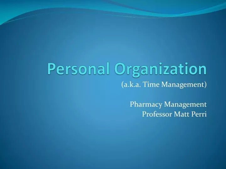 personal organization