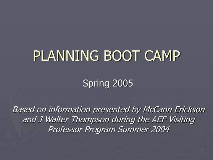 planning boot camp