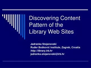 Discovering Content Pattern of the Library Web Sites