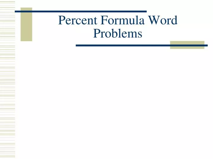 percent formula word problems