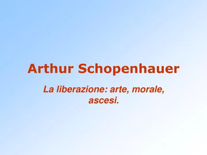 arthur schopenhauer