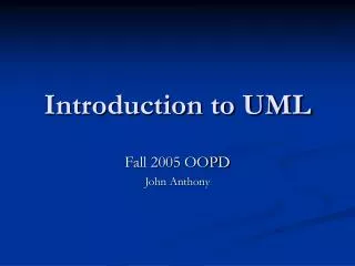 Introduction to UML