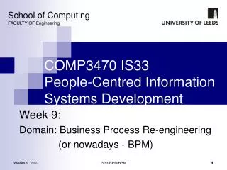 COMP3470 IS33 People-Centred Information Systems Development