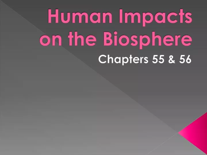 human impacts on the biosphere