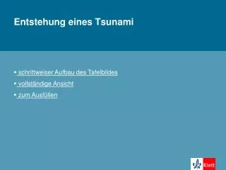 entstehung eines tsunami