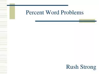 Percent Word Problems