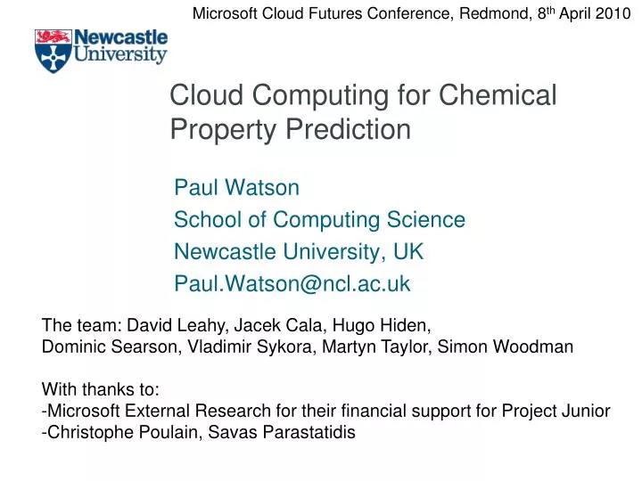 cloud computing for chemical property prediction