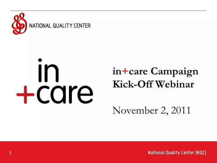 in care campaign kick off webinar november 2 2011