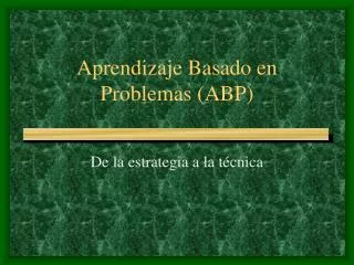 aprendizaje basado en problemas abp