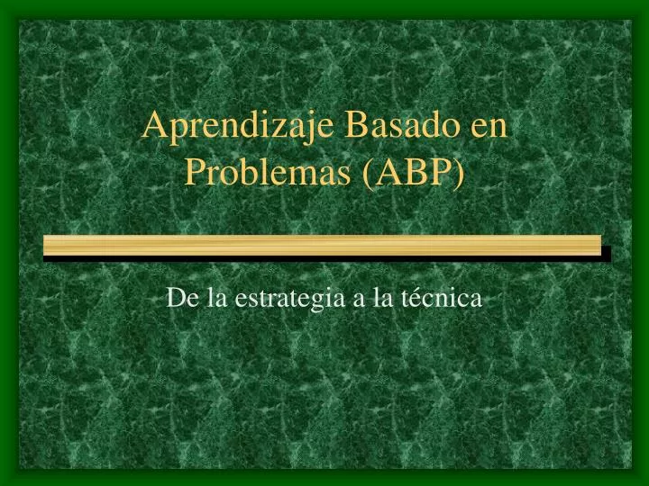 aprendizaje basado en problemas abp