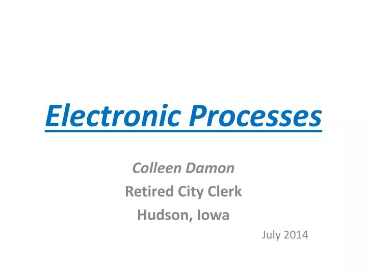 electronic processes