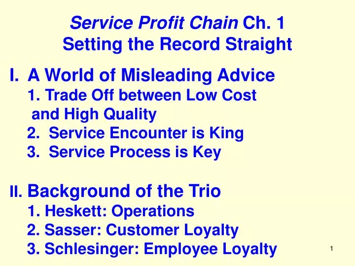 service profit chain ch 1 setting the record straight