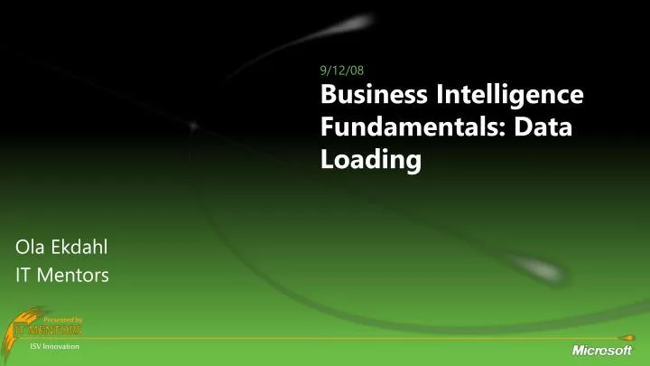 business intelligence fundamentals data loading