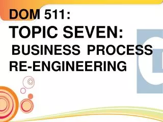 DOM 511: TOPIC SEVEN: BUSINESS PROCESS RE-ENGINEERING