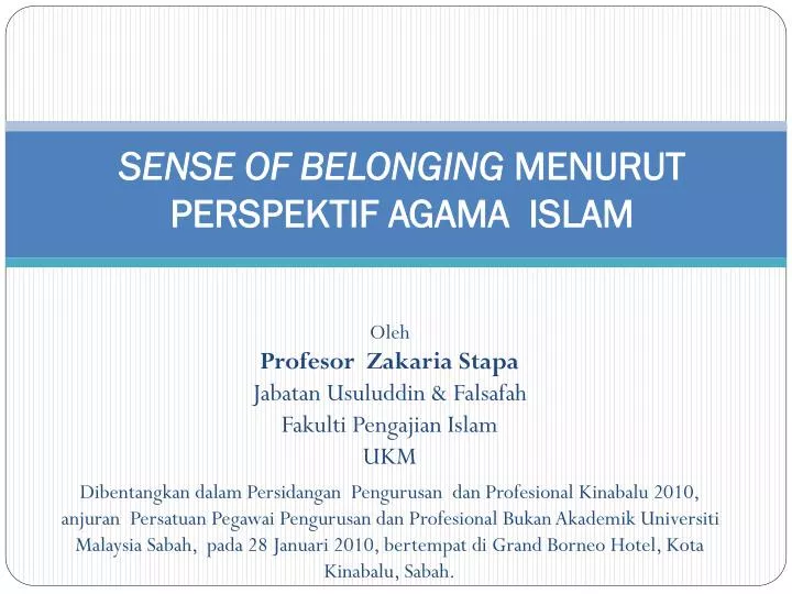 sense of belonging menurut perspektif agama islam