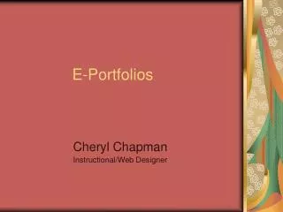 E-Portfolios