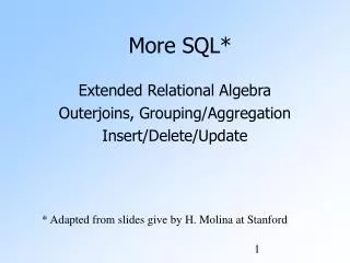 More SQL*