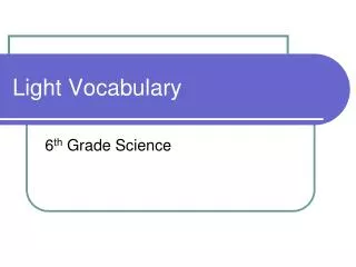 light vocabulary