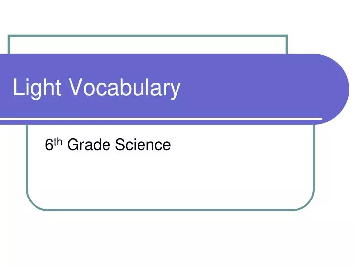 light vocabulary