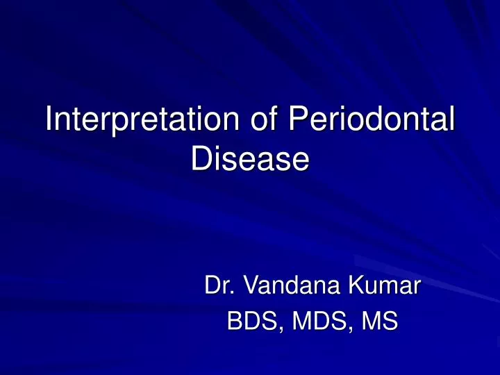 interpretation of periodontal disease