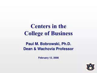 Centers in the College of Business