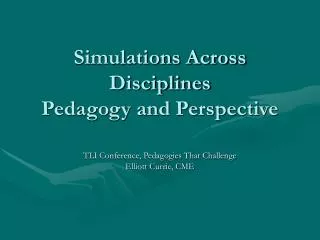 simulations across disciplines pedagogy and perspective