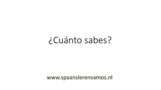 cu nto sabes