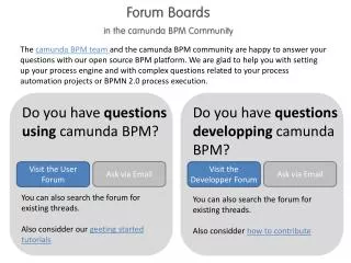 Do you have questions using camunda BPM?