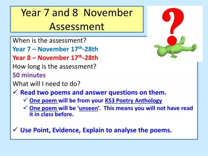 year 7 and 8 november assessment