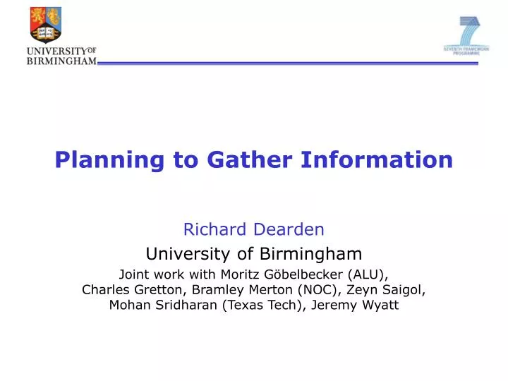 planning to gather information