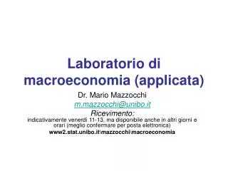 laboratorio di macroeconomia applicata