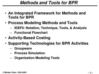 Methods and Tools for BPR