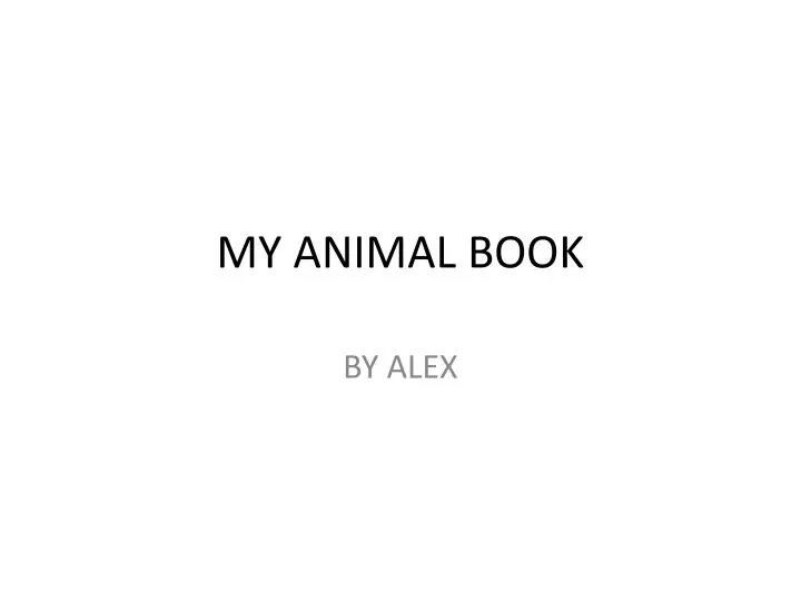 my animal book