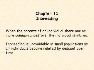 Chapter 11 Inbreeding