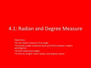 4.1: Radian and Degree Measure