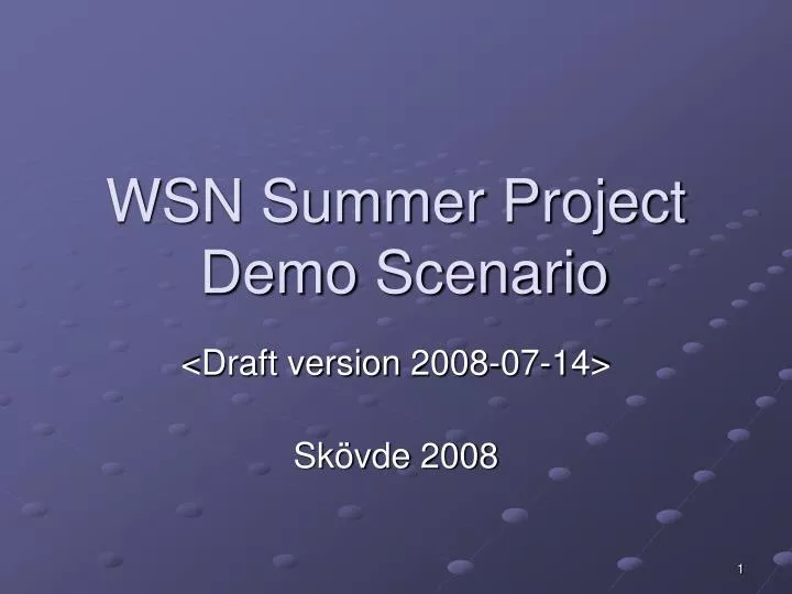 wsn summer project demo scenario