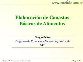 elaboraci n de canastas b sicas de alimentos