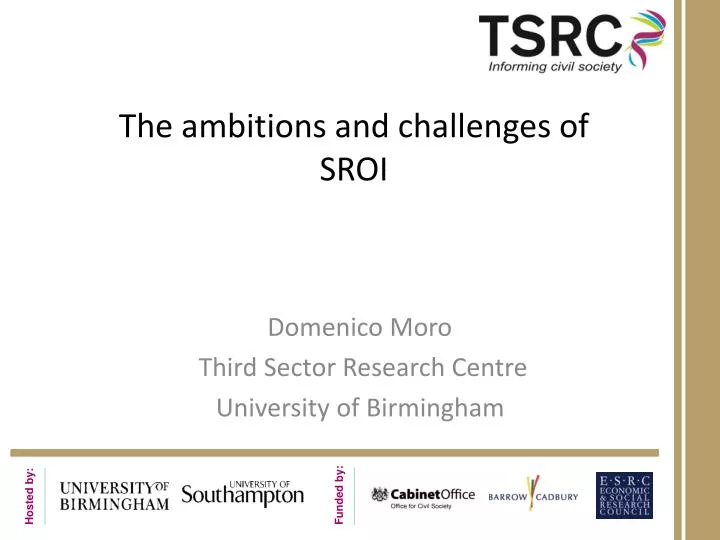 the ambitions and challenges of sroi