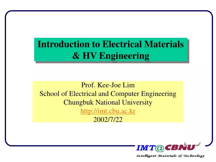 introduction to electrical materials hv engineering